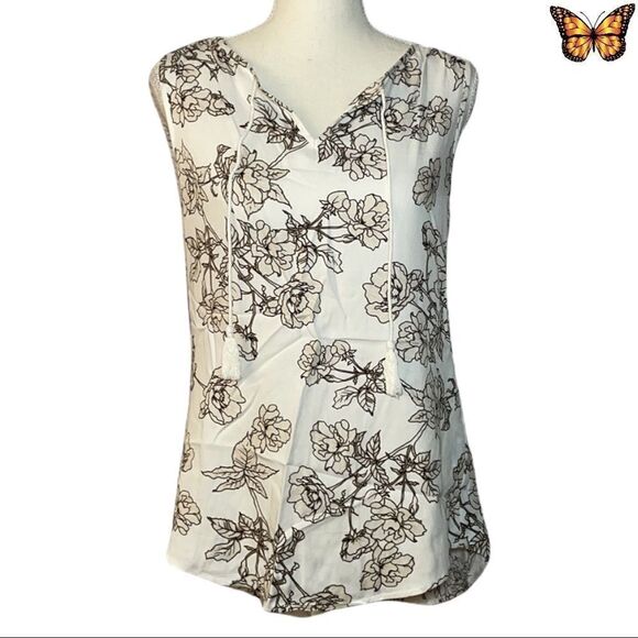 LE Chateau Floral Print Challis & Lace V-Neck Size XXS - Picture 2 of 10